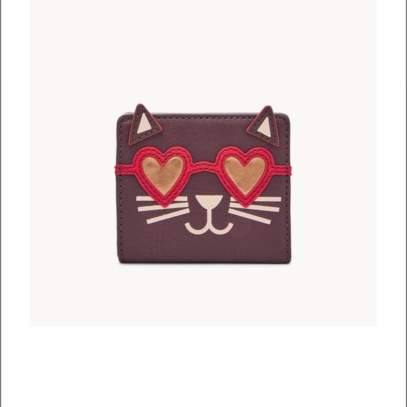 NWT FOSSIL Madison Bifold Wallet CATS 🐈 - Picture 5 of 6